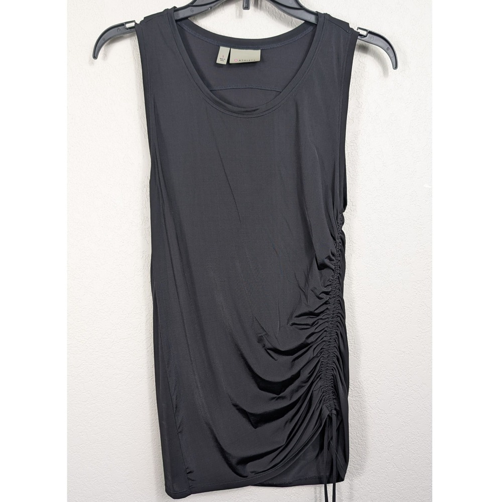 Athleta Women's Black Tank Top Ruched Side Sleeveless‎ Athletic Shirt Small
